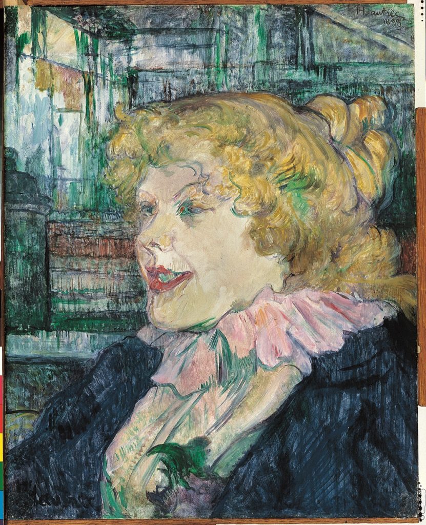 L'Anglaise du Star 1899 Toulouse-Lautrec Fair Lady con gorguera lateral rosa 