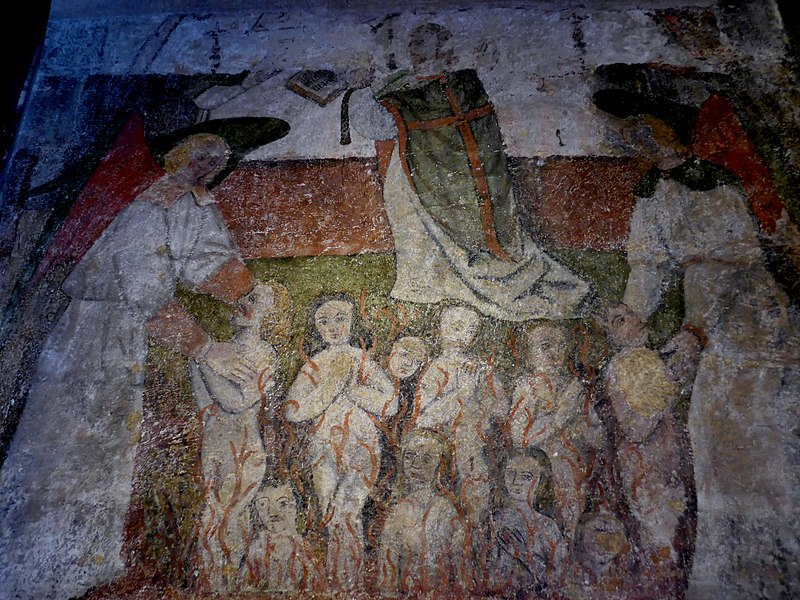 Un fresco oscuro de un Cristo Negro en la Catedral de St. Flour