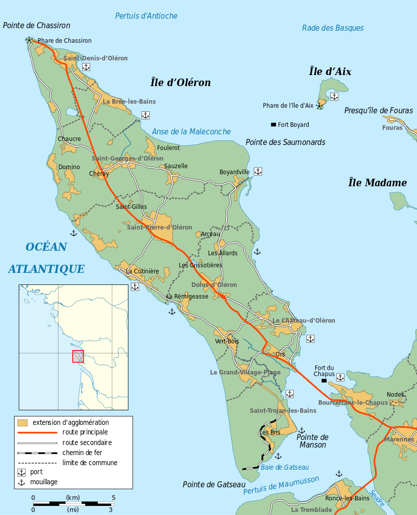 Mapa de Ile d'Oleron Francia